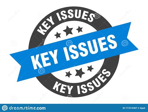 Key Issues Sign. Key Issues Round Ribbon Sticker. Key Issues Stock Vector - Illustration of blue 