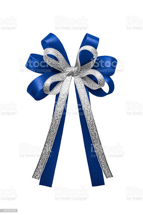 Blue Ribbon Bow Isolated On White Background Stock Photo Download