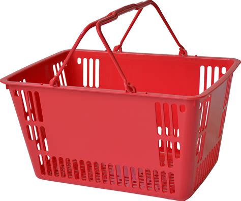 Plastic Shopping Baskets Red Twin Handle Carry Shopping Basket