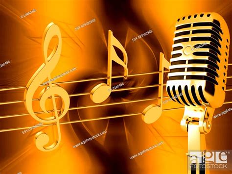 Microphone On Abstract Musical Background Stock Photo Picture And Low