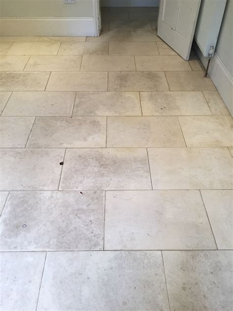 Deep Cleaning White Limestone Tiles In A Oxfordshire Kitchen Stone
