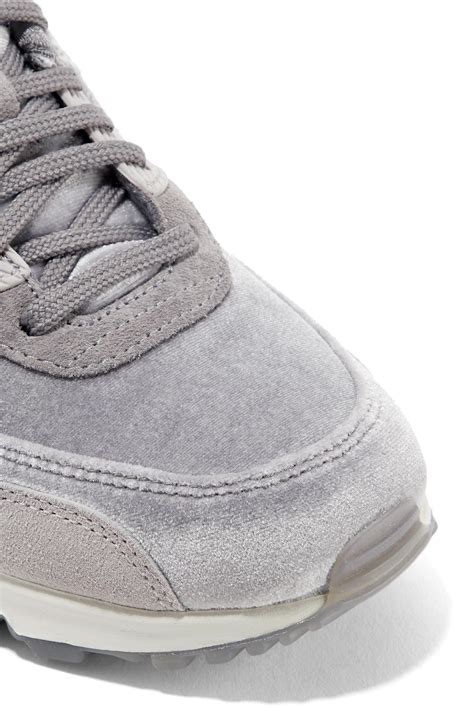 Nike Air Max 90 Suede Trimmed Velvet Sneakers In Gray Lyst