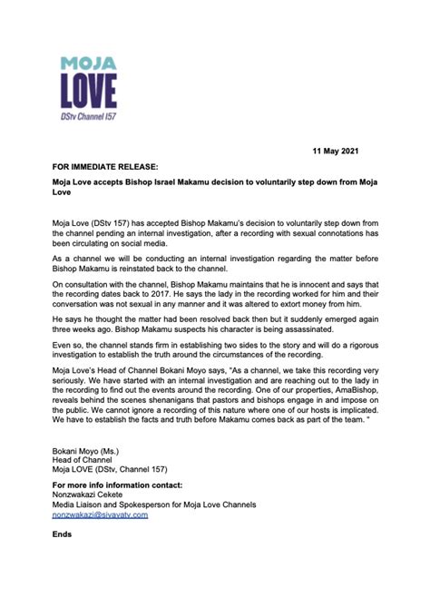How are people supposed to want to go to church and believe in god, when pastors and prophets are doing such disgusting things. moja love's bishop i makamu was exposed by a young woman, who happens to be a church member, for asking her for tlof tlof. Statement! Bishop I Makamu Steps Down From Moja LOVE ...