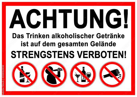 Ks498 Kombi Schild Beschilderung Nachricht Alkohol Verboten