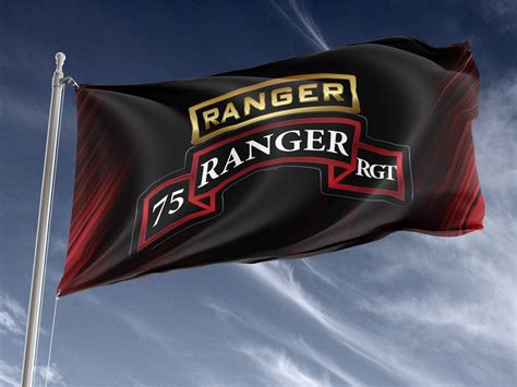 75th Ranger Regiment Tabbed Scroll Outdoor Flag