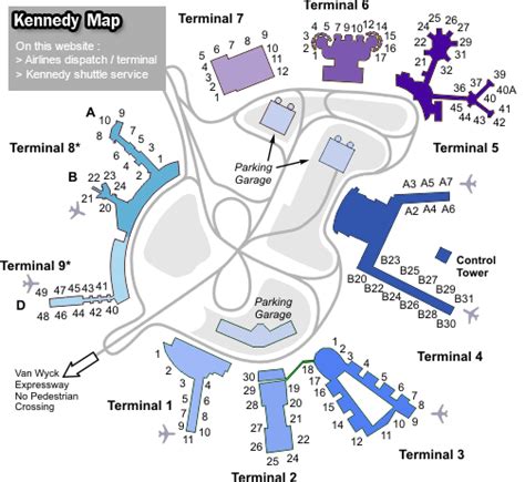 Kennedy Jfk Airport Terminal Map And Airlines