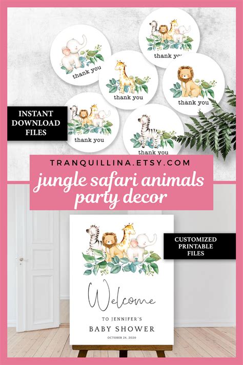 This cake will have all the cute animals that can be seen on a safari. Safari thank you tags jungle baby shower Favor Tags zoo ...