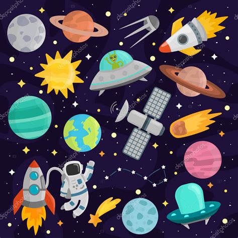 cartoon space background drawing