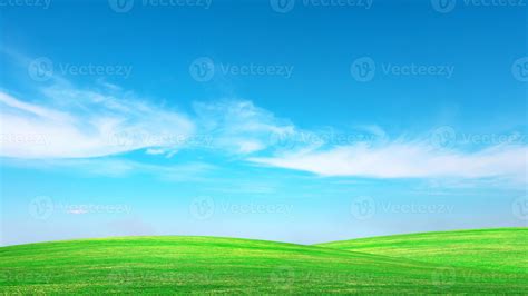 Green Meadow With Blue Sky Summer Meadow Background Concept On A Nice