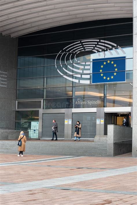 Brussels Capital Region Belgium Entrance And Sign Of The European