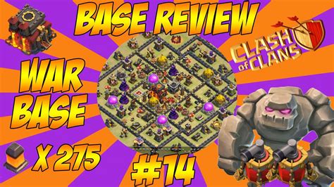 TH10 WAR BASE 275 WALLS Base Review Clash Of Clans YouTube