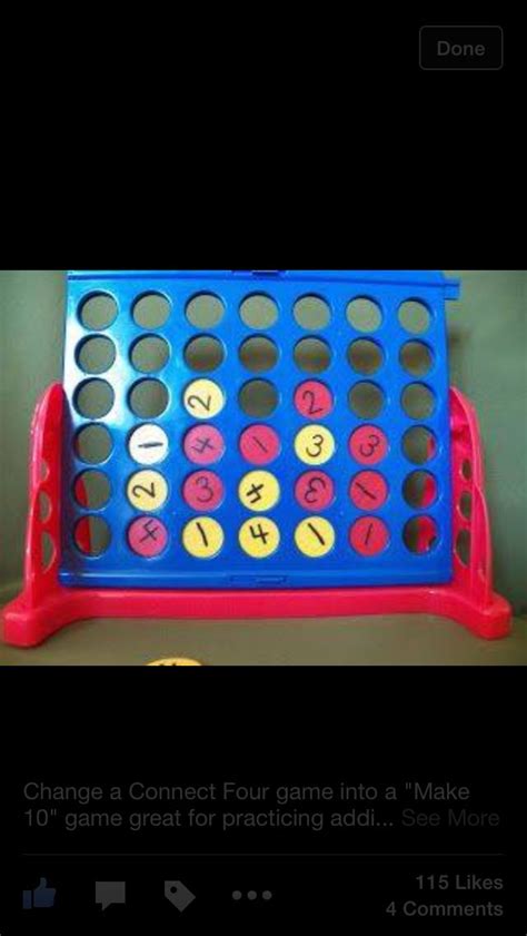 Connect Four Turned Into A Make 10 Game Ten Games Math Games Connect