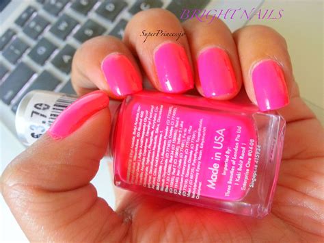 Superprincessjo Bright Neon Pink Nail Polish Three Beauties Neon Pink 35