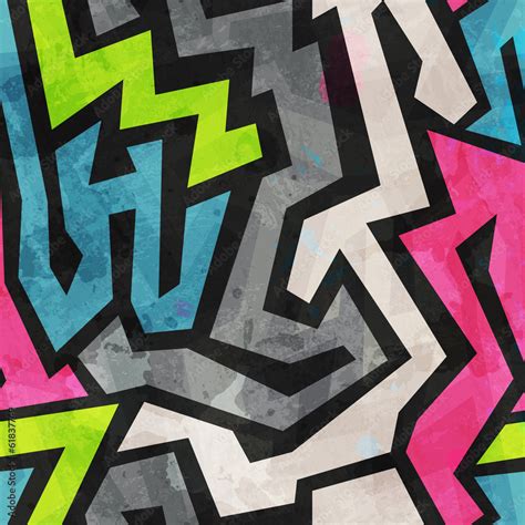 Grunge Graffiti Seamless Pattern Stock Vector Adobe Stock