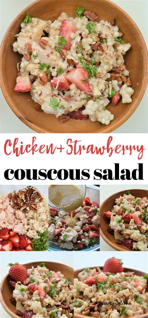 Loaded with healthy ingredients that's super simple to put together! Chicken and Strawberry Couscous Salad Recipe Divine Lifestyle