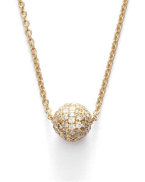 Bony Levy Small Diamond Pave Ball Pendant Necklace In Yellow Yellow