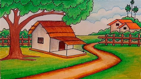 How To Draw Easy Scenery With Pencil