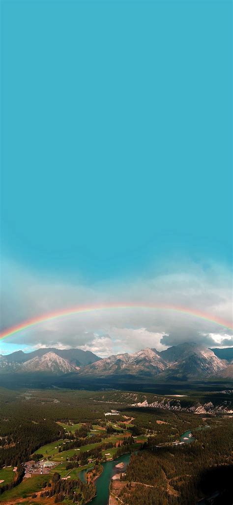 Landscape Niji Mountain Sky Wallpapersc Iphone Xs Max