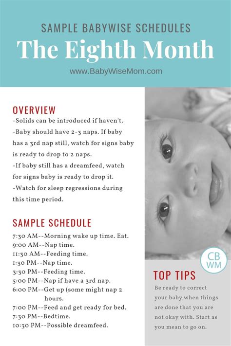 Aap recommends mothers to continue breastfeeding their baby for at least up to 12 months. Babywise Sample Schedules: The Eighth Month - Babywise Mom ...