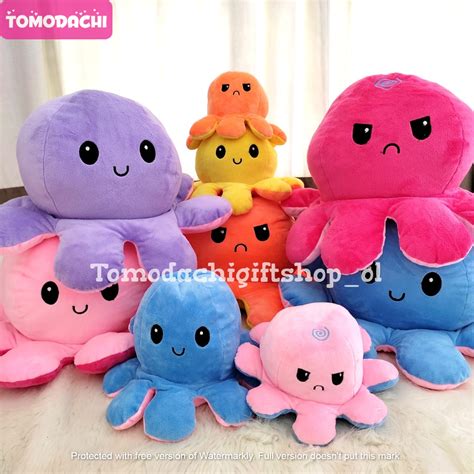 Jual TM Boneka Gurita XL Flip Bolak Balik 2 Warna Reversible 40x35 Cm