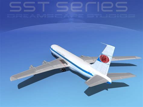 Boeing 707 320 Ss Trans Global 3d Model Rigged Max 3ds Lwo Lw Lws Dxf