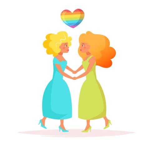 Lesbian Kiss Cartoon Illustrations Royalty Free Vector Graphics And Clip