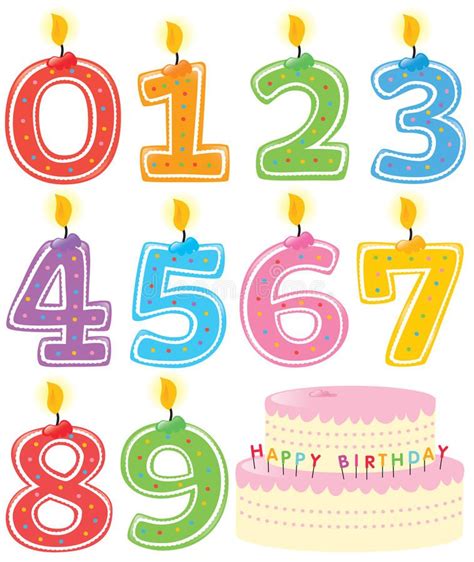 Numbered Birthday Candles And Cake Numeral Birthday Candles And Cake