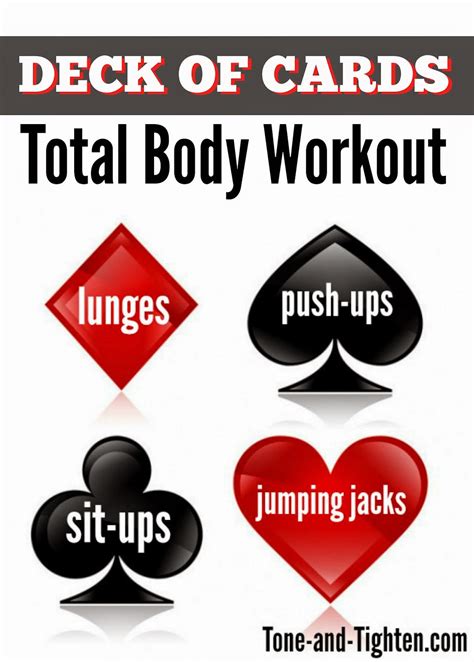 Bodyweight moves are preferred because you move quickly between exercises. Deck of Cards At Home Total Body Workout | Tone and Tighten