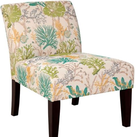 Coastal Upholstered Chairs In Beachy And Nautical Fabrics Featured On
