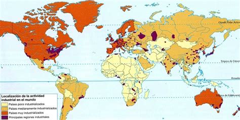 Más Que Ciencias Sociales Mapa 3º Eso Los PaÍses MÁs Industrializados