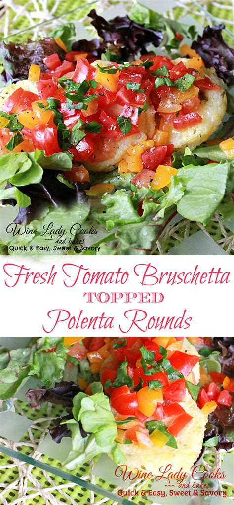 Open polenta and remove rounded ends; Fresh Tomato Bruschetta Topped Grilled Polenta | Recipe ...