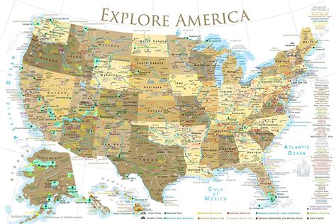 Us Map Of National And State Parks Map Of World