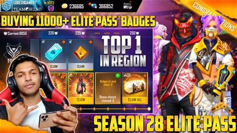 Buying 11000 Badges In Season 28 Elite Pass And I Got 500 Magic Cube