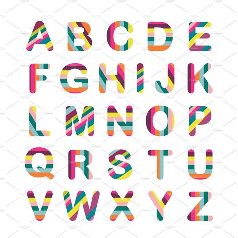 Alphabet Letters Font Illustrator Graphics Creative Market