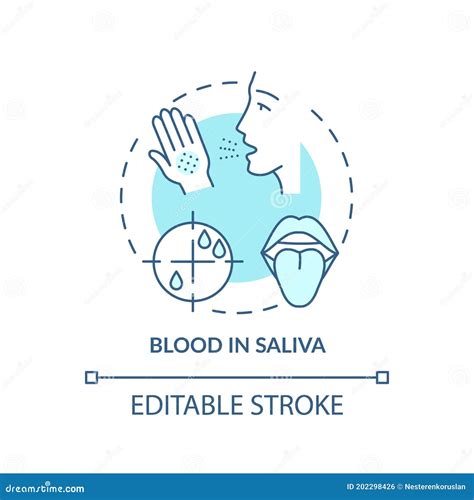Blood In Saliva Concept Icon Stock Vector Illustration Of Disease