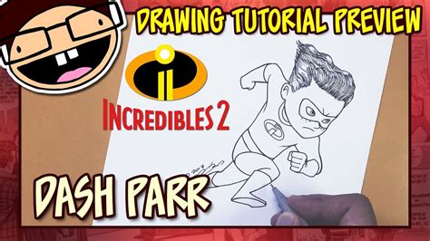 Preview How To Draw Dash Parr Incredibles 2 Drawing Tutorial Time