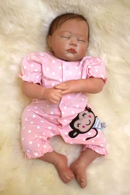 Fake Baby Doll Silicone 20 Sleeping Newborn Babies Dolls Cloth Body