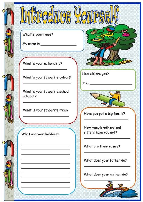 Introduce Yourself English Esl Worksheets For Distance Learning And