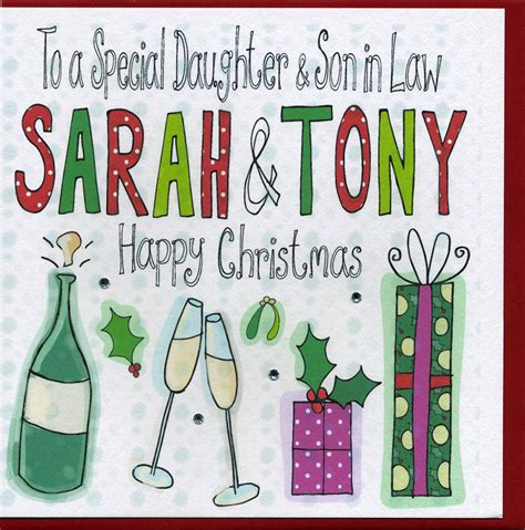 Personalised Daughter And Son In Law Christmas Card By Claire Sowden