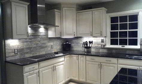 Stone cabinet works | we specialize in designing kitchens and bathrooms with all wood customized looking rta cabinets and backspash tiles. Our renovated kitchen with natural stone backsplash ...