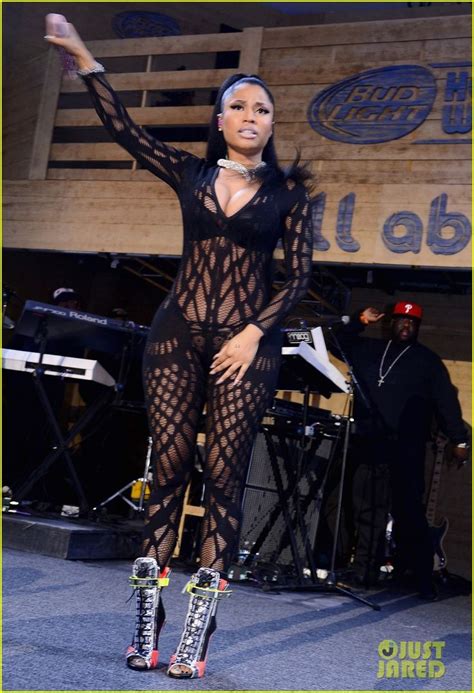 Nicki Minaj Sheer Outfit Super Bowl Party 01 Nicki Minaj Shows Off Her