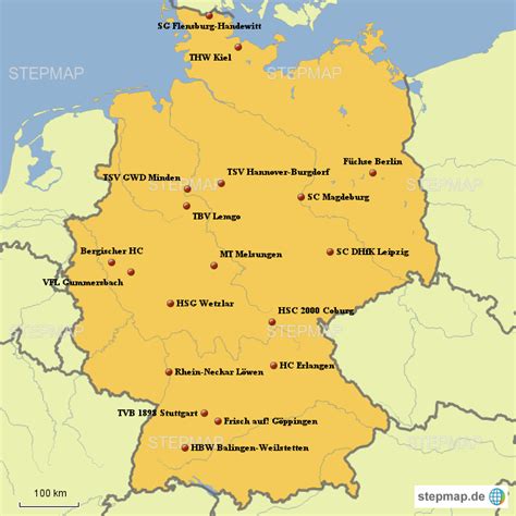 Personell sind beide teams nicht in einem topzustand. StepMap - Handball Bundesliga - Landkarte für Deutschland