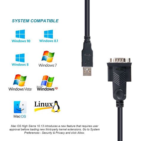 Usb To Serial Adapter Benfei 6 Feet Usb To Rs 232 Male 9 Pin Db9