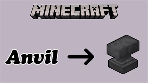 How To Make Anvil In Minecraft Minecraft Tutorial Youtube