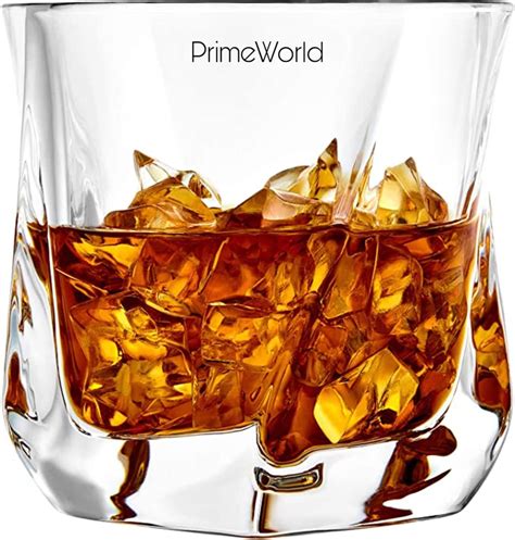 primeworld eropean twister crystal whiskey glasses set of 6 pcs 300 ml bar glass for drinking