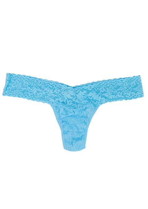 Hanky Panky Signature Rolled Lace Thong Sky Blue