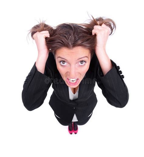 Angry Businesswoman Stock Photo Image Of Female White 40146340