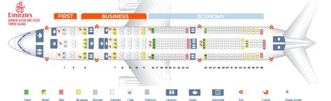 Seat Map Emirates Airbus A380 Three Class Long Range 790