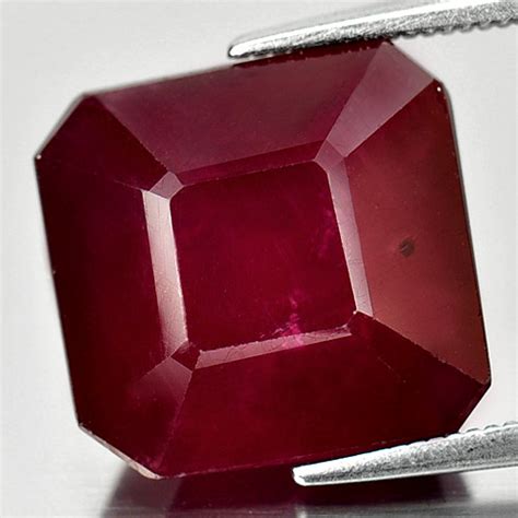 1938 Ct Octagon Shape Natural Gem Purplish Red Ruby