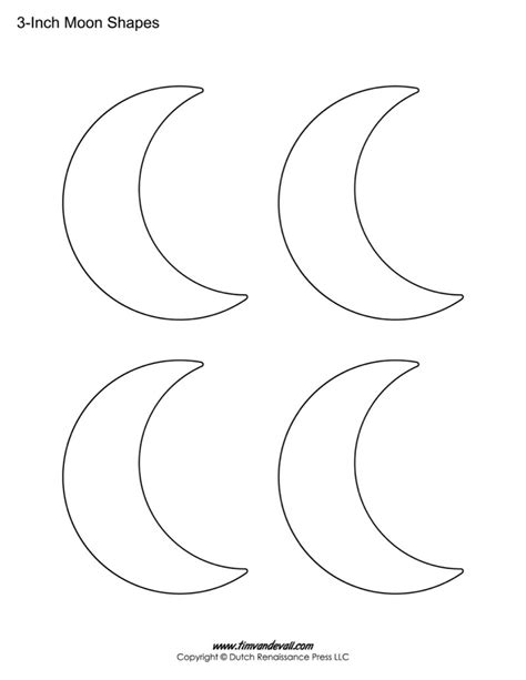 Blank Moon Templates Printable Moon Shapes Printable Crescent Moon